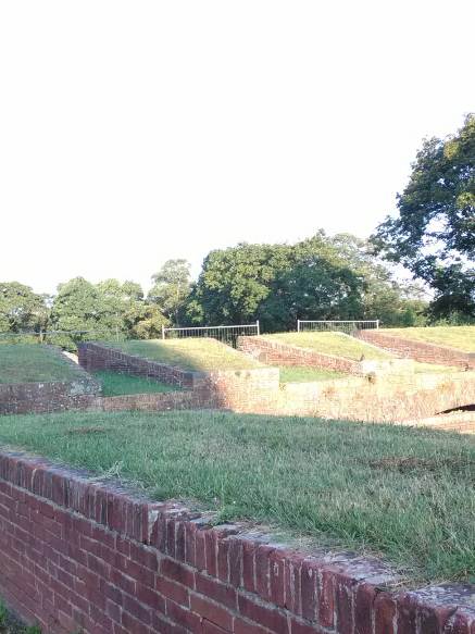 foto di uno scorcio di mura di Lucca con rete di protezione